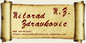 Milorad Zdravković vizit kartica